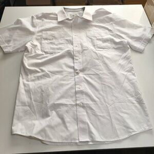 A Cut Above Pilot Shirt Mens Size 17 Button Up Short Sleeve White